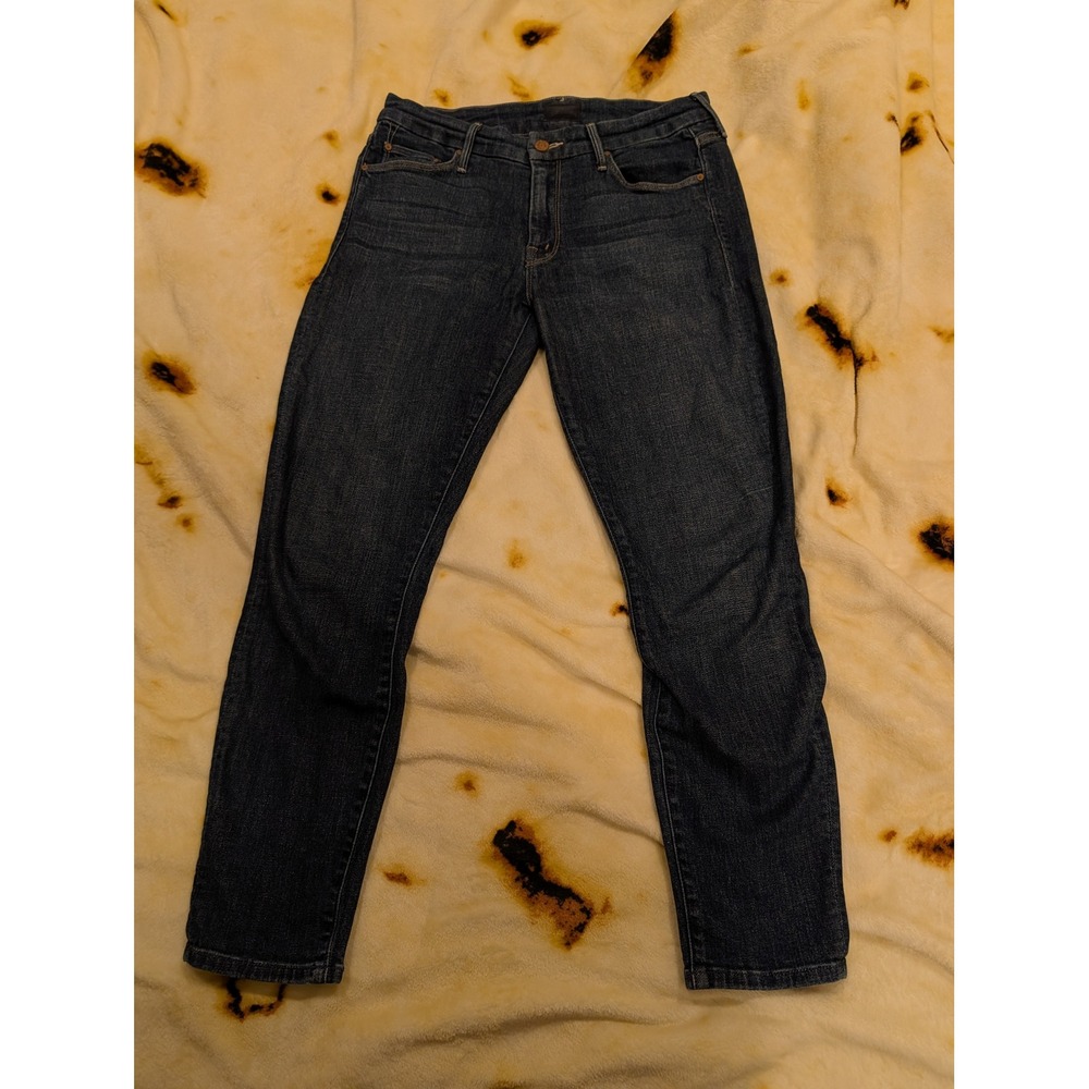 Mother Jeans The Looker Crop Denim Skinny Dark Wash Blue Size 29 Made in USA
